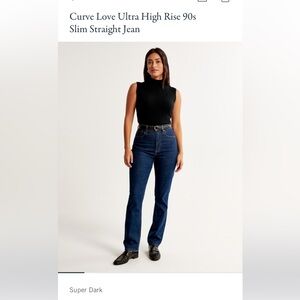 Abercrombie Curve Love Ultra High Rise 90s
Slim Straight Jean - size 26/2